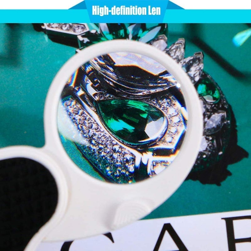 TECHSHARE Magnifying Glass with Light, Lighted Magnifying Glass, Handheld Pocket Magnifier Small Illuminated Folding Hand Held Lighted Magnifier for Reading Coins Hobby Travel - 45 Mm Diameter - Image 5